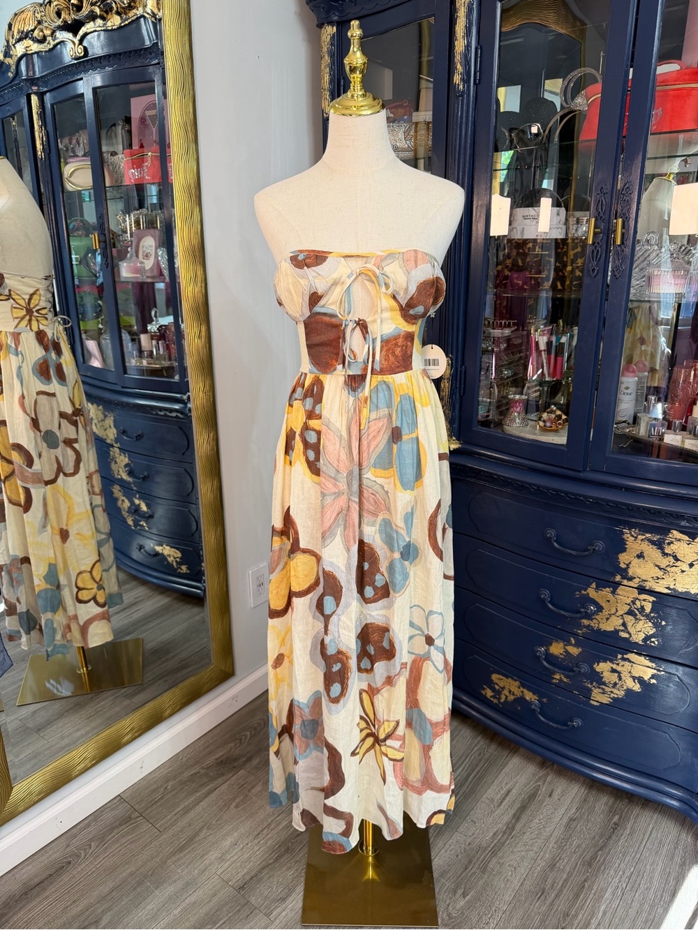 NWT VRG GRL soul flower linen maxi dress size 8